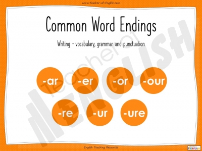 Common Word Endings Teaching Resources